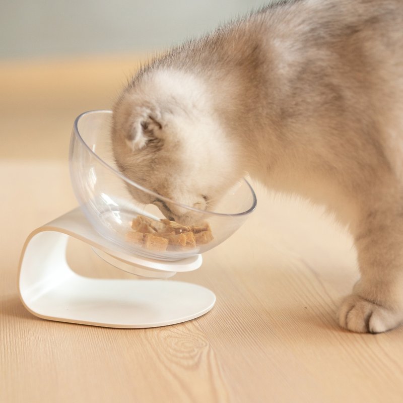 猫碗 猫食盆 宠物碗 猫碗架 狗碗 透明 防滑 角度可调 - 碗/碗架 - 塑料 透明