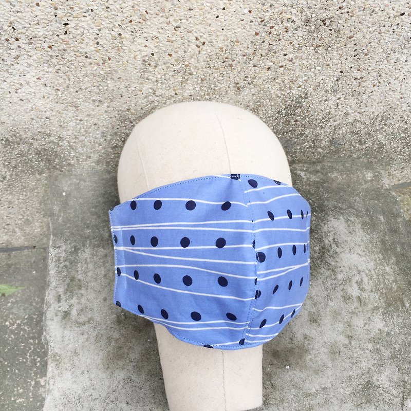 Sienna蚕丝里立体口罩 - 口罩 - 棉．麻 蓝色