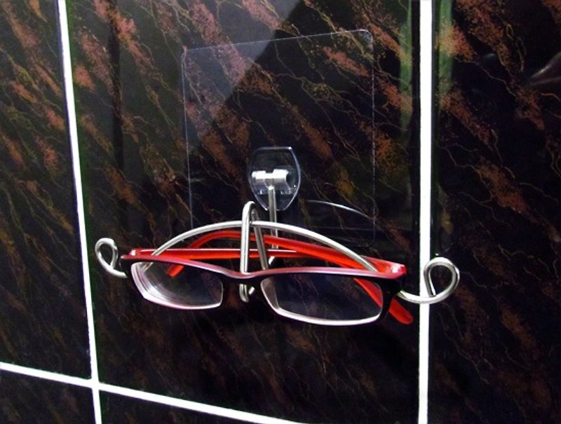 免钻孔不锈钢眼镜架 眼镜放置架 无痕贴片 置物架 - 摆饰 - 其他金属 灰色
