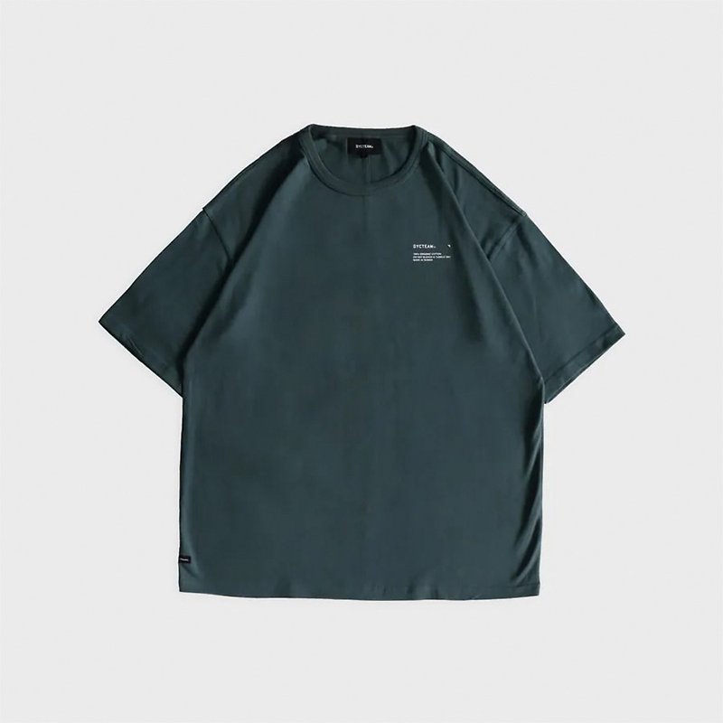 DYCTEAM - ORGANIC LOOSE TEE (gray green) - 男装上衣/T 恤 - 棉．麻 绿色