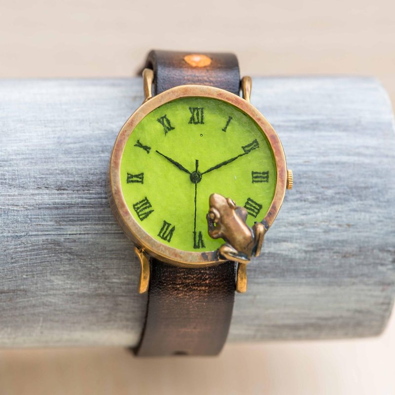 池をのぞく蛙腕時計MライムR - 女表 - 其他金属 绿色