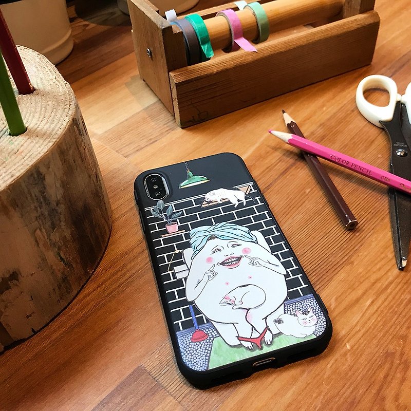 便所时光 - iPhone 手机壳 (全软壳) - 手机壳/手机套 - 塑料 黑色