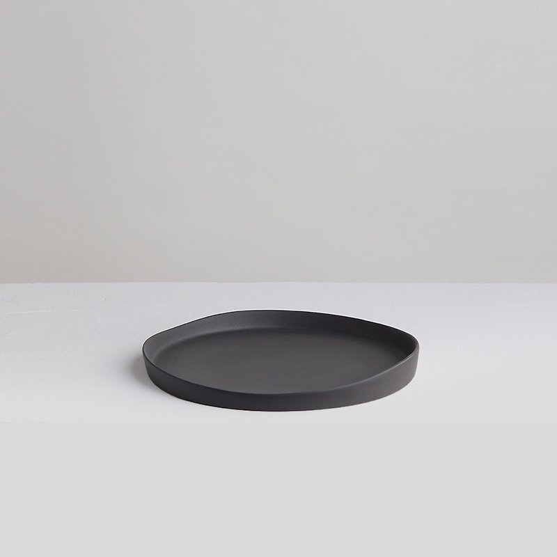 【3,co】水波系列圆形托盘(2号) - 黑 - 浅碟/小碟子 - 瓷 黑色