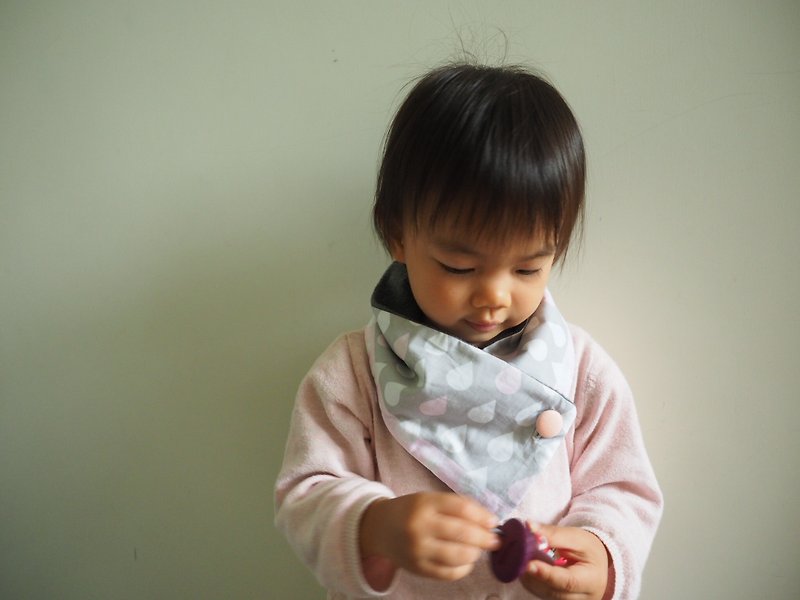 手工缝制保暖围巾围脖颈巾 粉红水滴图案 - 婴儿饰品 - 棉．麻 粉红色