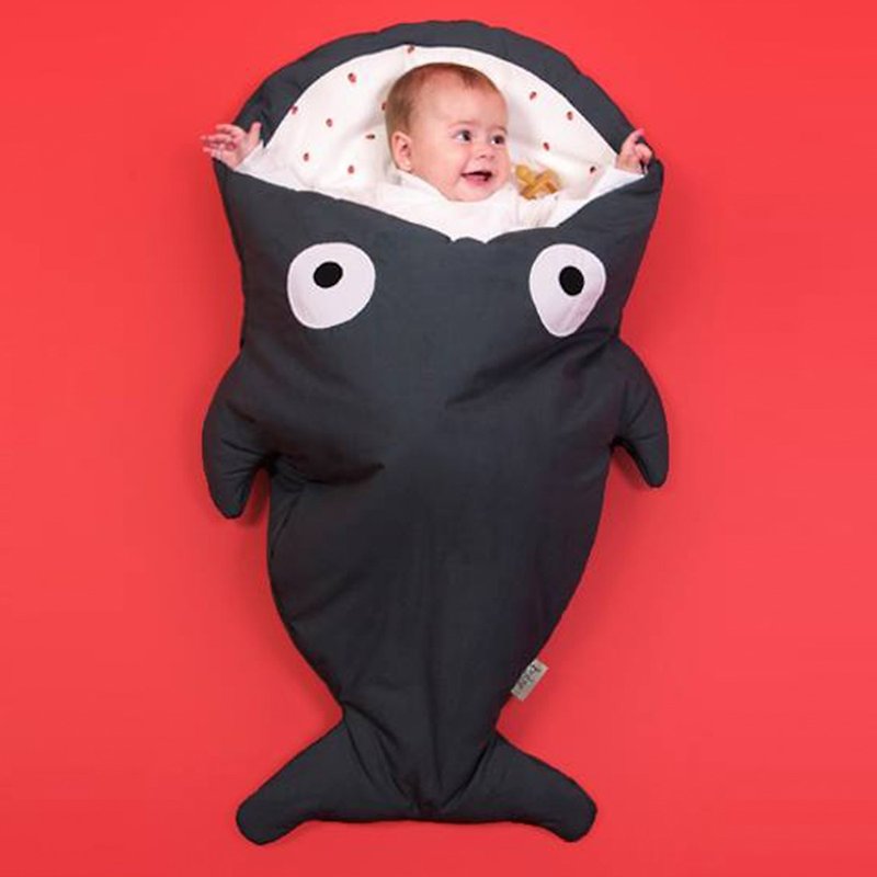 BabyBites鲨鱼咬一口纯棉婴幼儿多功能睡袋-酷灰岩 - 婴儿床上用品 - 棉．麻 灰色