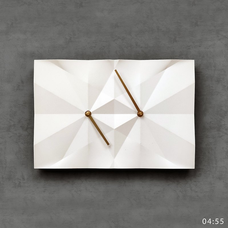 HOMER | 折纸时钟 Origami Clock 白色/钻石切面/哑光 HC16TM-WDM - 时钟/闹钟 - 水泥 白色