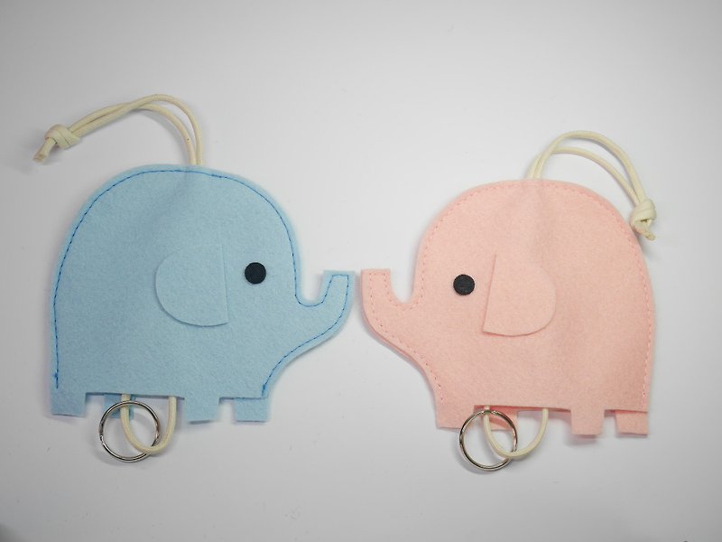 可爱动物钥匙包－大象(共两色) - 钥匙链/钥匙包 - 聚酯纤维 蓝色