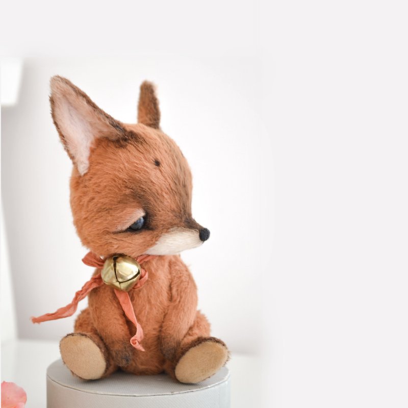 艺术家泰迪狐狸圣诞玩具艺术家泰迪熊玩具复古红狐狸玩具橡木 - 玩偶/公仔 - 其他材质 橘色