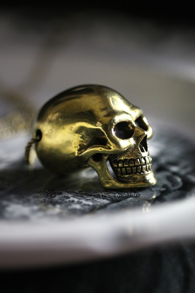Big Size Human Skull Charm Necklace by Defy. - 项链 - 其他金属 