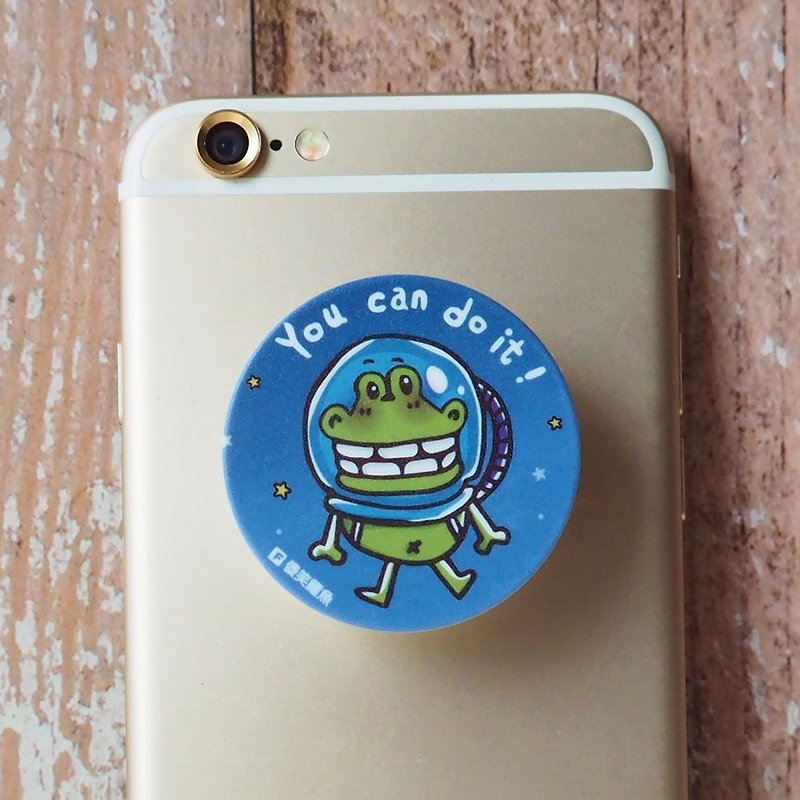傻笑鳄鱼-折叠手机架-宇宙鳄鱼 - 手机座/防尘塞 - 塑料 蓝色