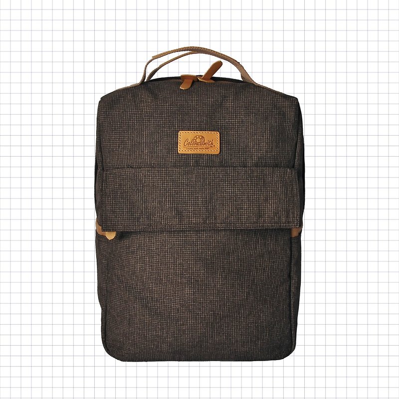 UC 方型后背包 UC-2201-BR【 台湾原创品包包品牌】 - 电脑包 - 棉．麻 咖啡色