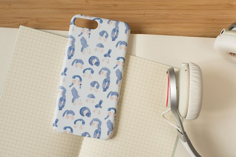 蓝发女孩手机壳 | 手机壳 iPhone 保护套 | dodolulu - 手机壳/手机套 - 塑料 白色