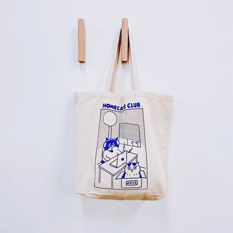 HOMECATS CLUB TOTEBAG/电竞少年 - 侧背包/斜挎包 - 棉．麻 白色