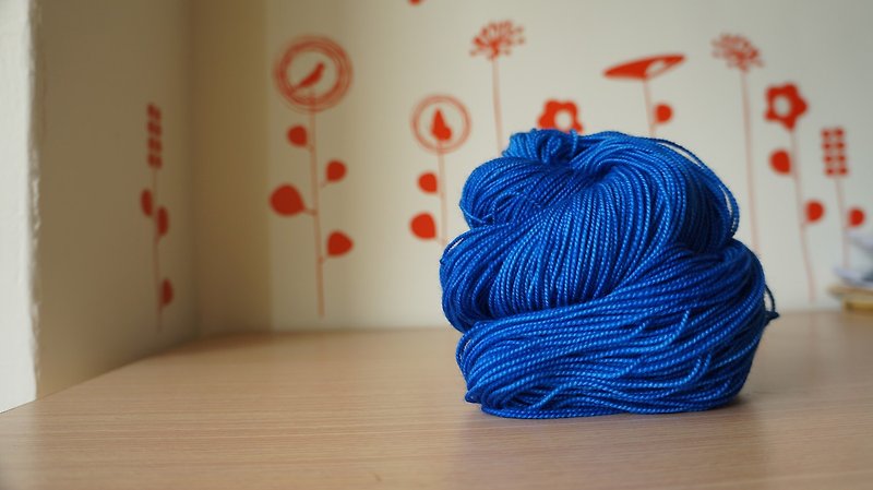 手染线。宝蓝 - 编织/刺绣/羊毛毡/裁缝 - 羊毛 蓝色