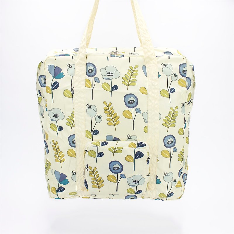 Ra 超轻防水环保花花可折合手提包/购物袋 (米色Anemone) - 手提包/手提袋 - 聚酯纤维 卡其色