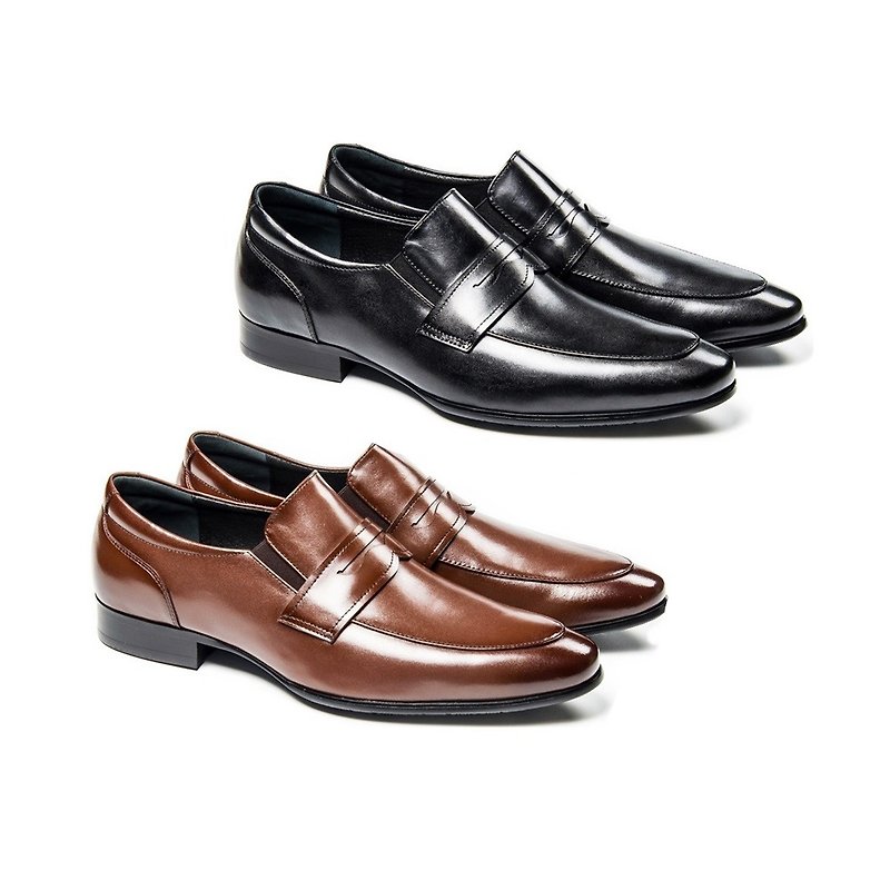 尖头时尚绅士男皮鞋 24204-2 黑色/咖啡色 - 男款皮鞋 - 真皮 
