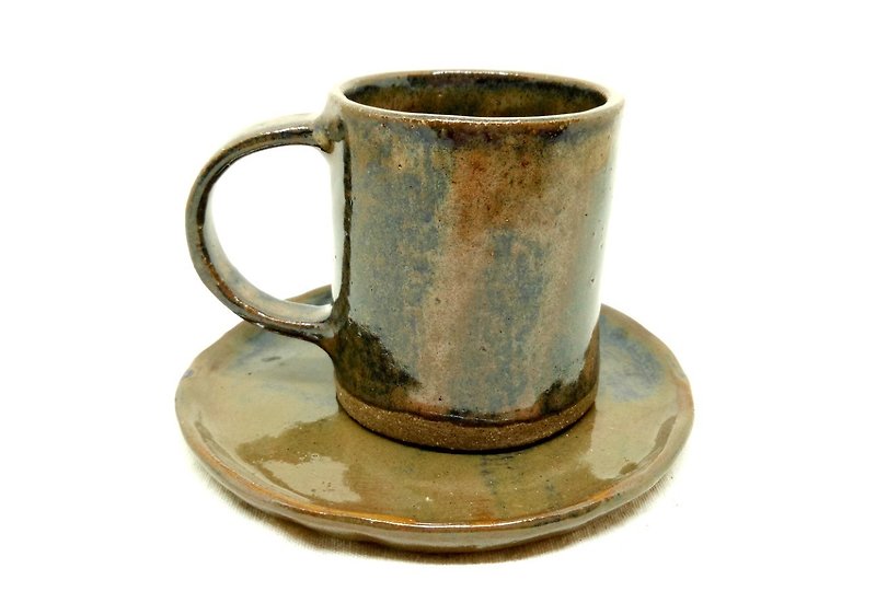 小陶杯盘组 - 花瓶/陶器 - 陶 咖啡色
