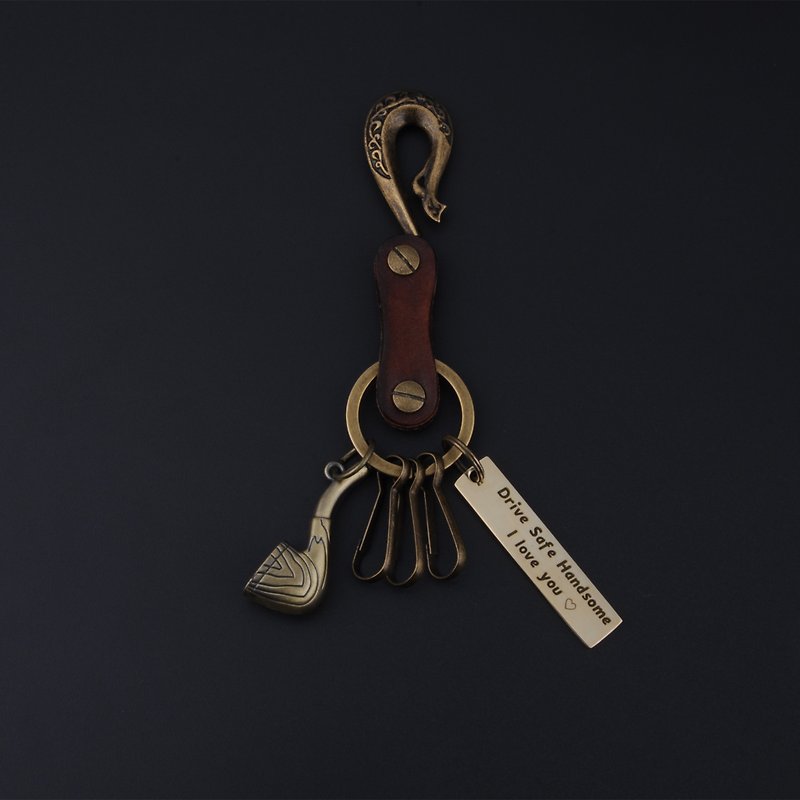 牛皮 挂扣 钥匙扣  烟斗挂饰   免费客制 - 钥匙链/钥匙包 - 其他金属 