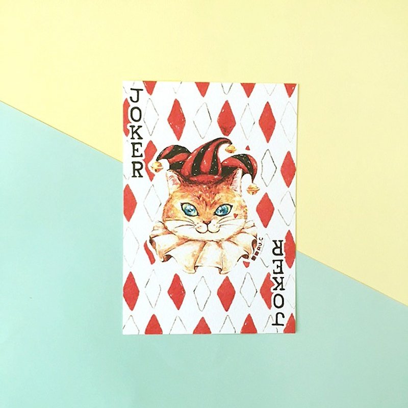 小丑猫 扑克牌 明信片 - 卡片/明信片 - 纸 多色