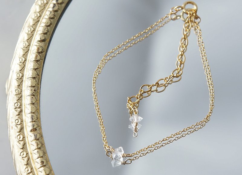 【14KGF】Bracelet, -Gemstone,Dream Crystal, NY Herkimerdiamond- - 手链/手环 - 宝石 金色