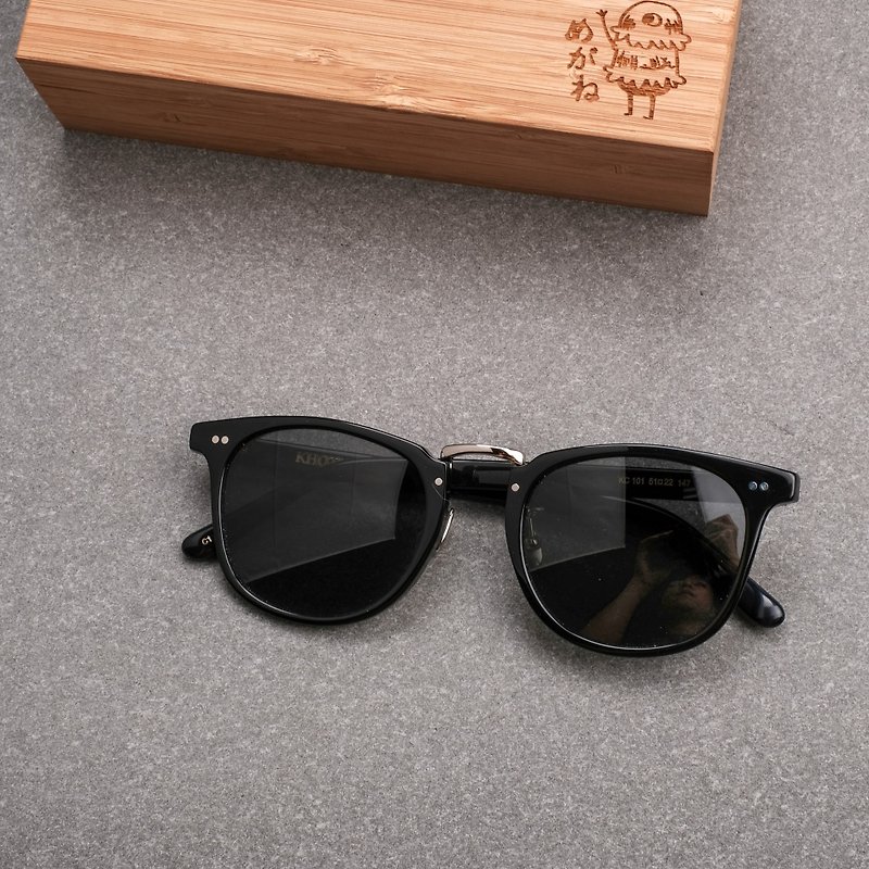日本 太阳眼镜 墨镜 中金 全钛金属 偏光 uv400 黑灰 - 眼镜/眼镜框 - 其他材质 黑色