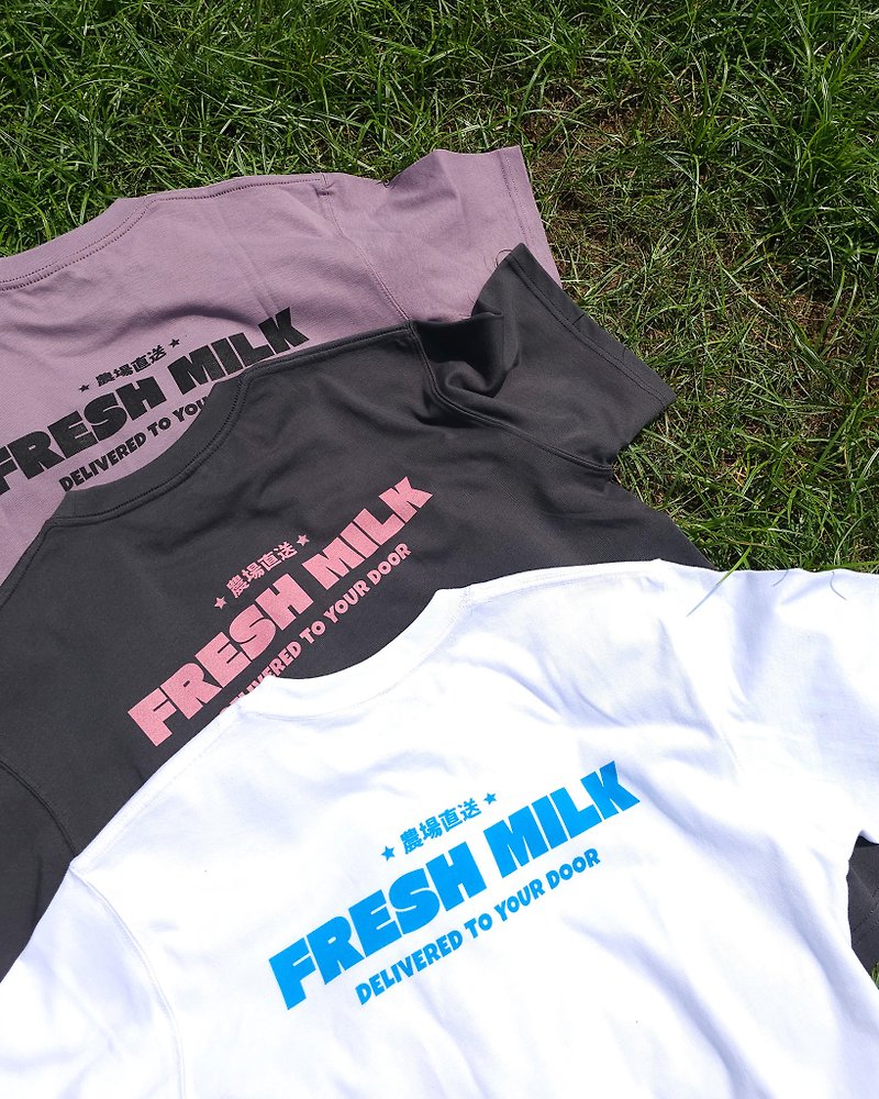 农场直送 Fresh Milk T恤 - 女装 T 恤 - 棉．麻 白色