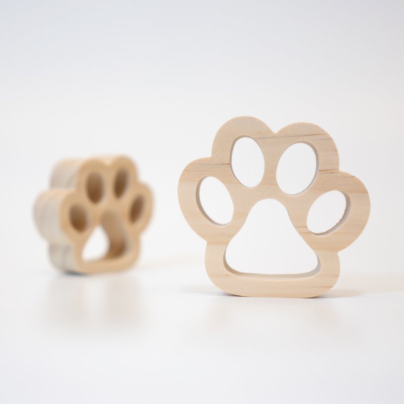 wagaZOO厚切造型积木 图形系列－猫掌、狗掌 - 摆饰 - 木头 卡其色