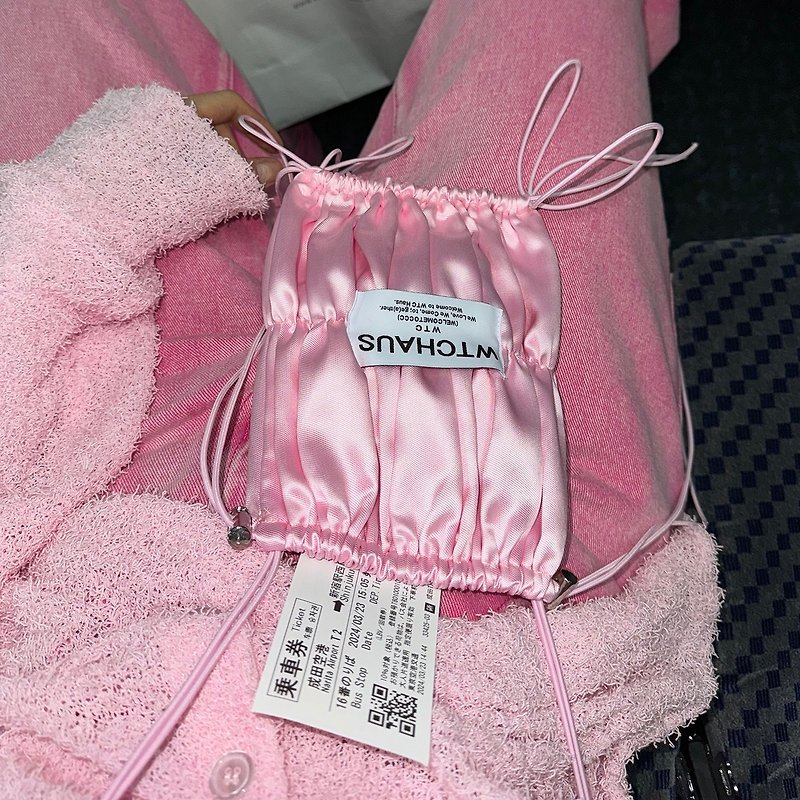 PPIPI 包（樱花） - 侧背包/斜挎包 - 丝．绢 粉红色