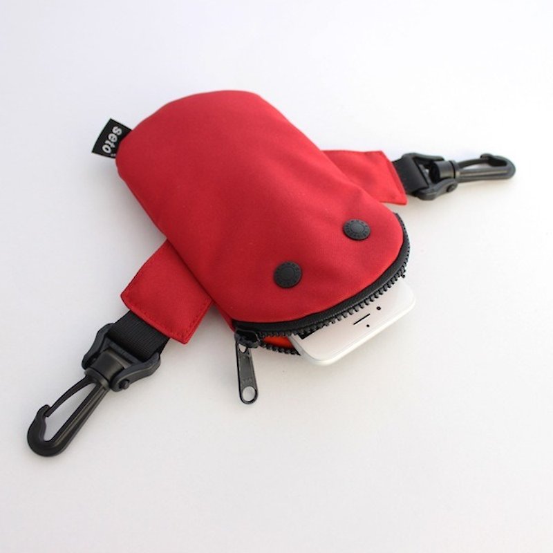 The creature iPhone case　small bag　Mame-sagari　red - 手机壳/手机套 - 聚酯纤维 红色