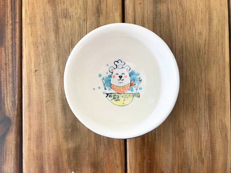 下雪了 北极熊釉下彩绘 手拉坯碗系列1 - 碗 - 瓷 多色