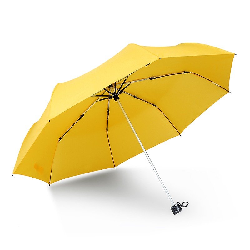 【德国kobold】 抗UV防泼水遮阳三折伞-Lotus素格纹-黄 - 雨伞/雨衣 - 其他材质 黄色