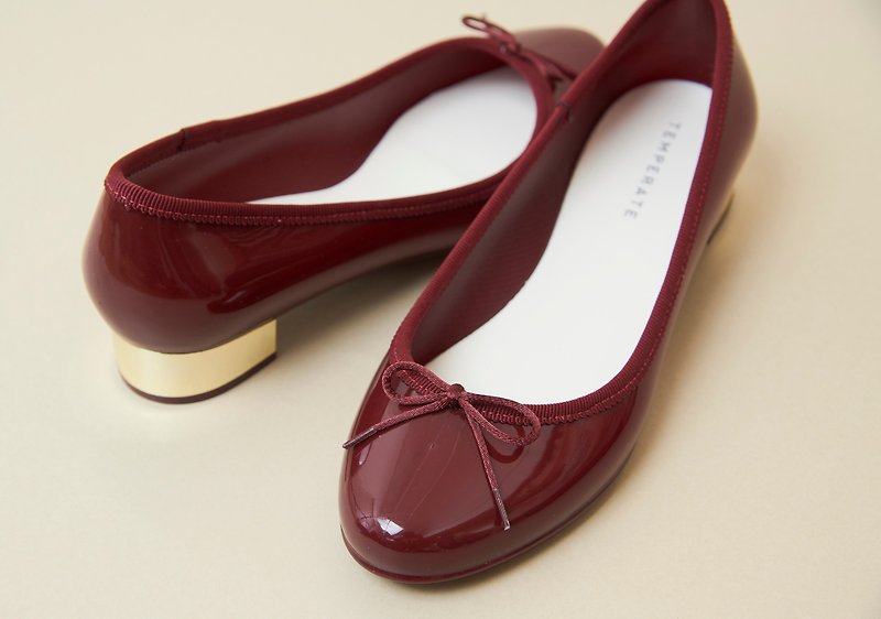 BESS (BORDEAUX)  PVC BALLERINA PUMPS  RAIN SHOES  バレリーナパンプス　レインシューズ - 芭蕾鞋/娃娃鞋 - 防水材质 红色