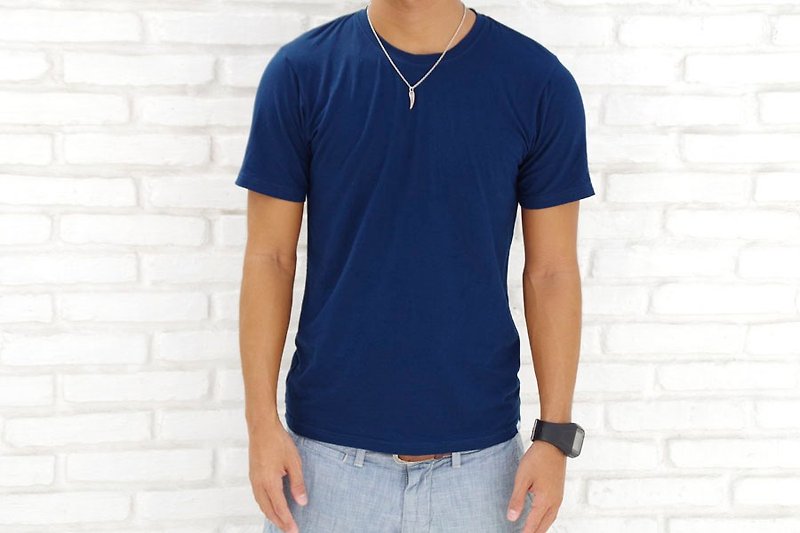 メンズビスコースアースTシャツ＜ネイビー＞ - 男装上衣/T 恤 - 其他材质 蓝色