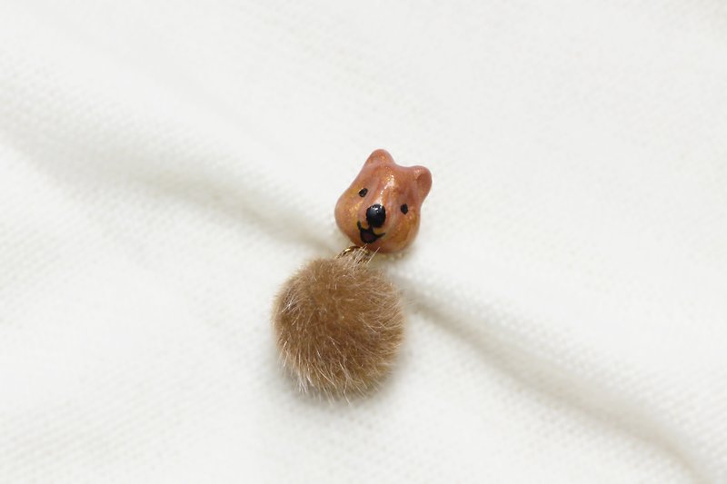 澳洲短尾矮袋鼠 Quakko | 耳夹 | 耳饰 | 耳钉 | 饰品 - 耳环/耳夹 - 粘土 金色