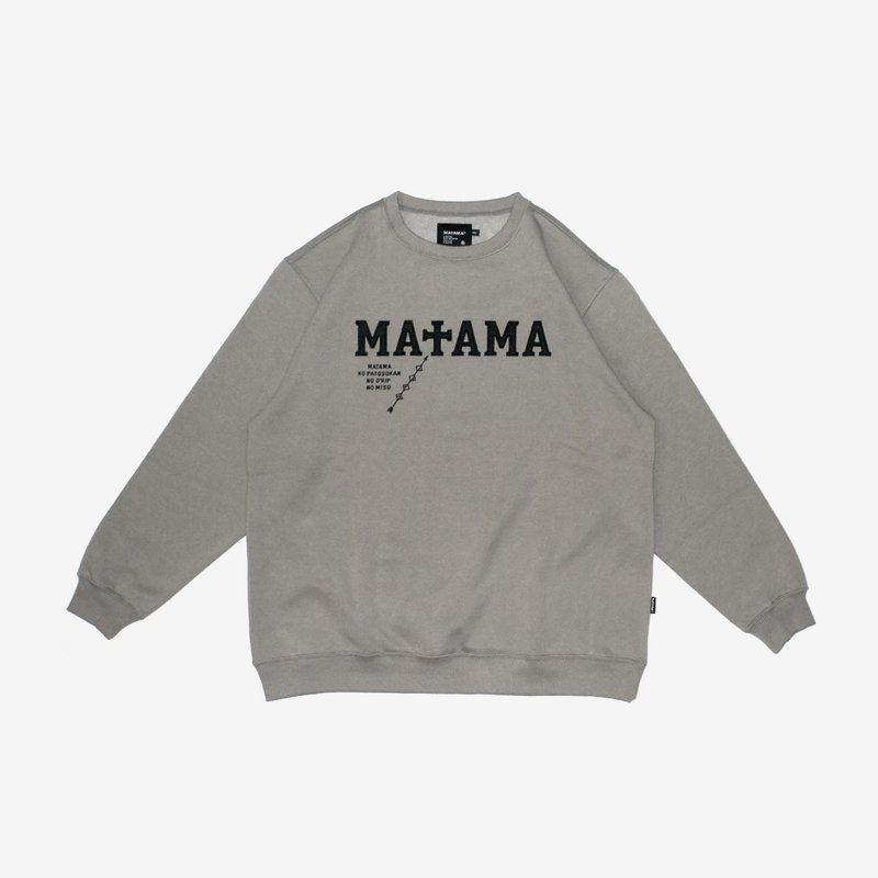 MATAMA 20 A/W 刺绣大学T / Electric Embroidery Sweatshirts GY - 男装上衣/T 恤 - 棉．麻 灰色