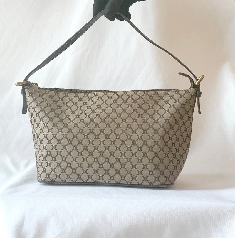 CELINE Macadam Pattern Top Handle Bag 手袋 手提袋 日本中古包 - 手提包/手提袋 - 其他材质 咖啡色