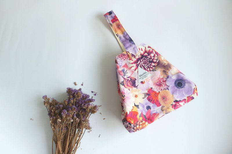 MaryWil造型手提小提袋-浪漫紫花 - 手提包/手提袋 - 纸 多色