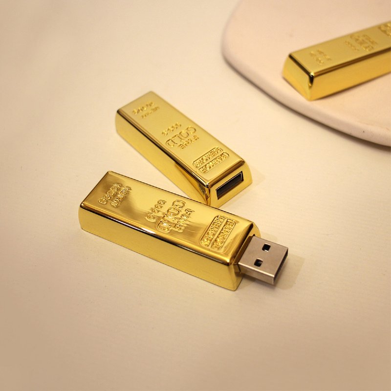 【莳设计-定制化】财源广进金块随身碟 USB - U盘 - 其他金属 