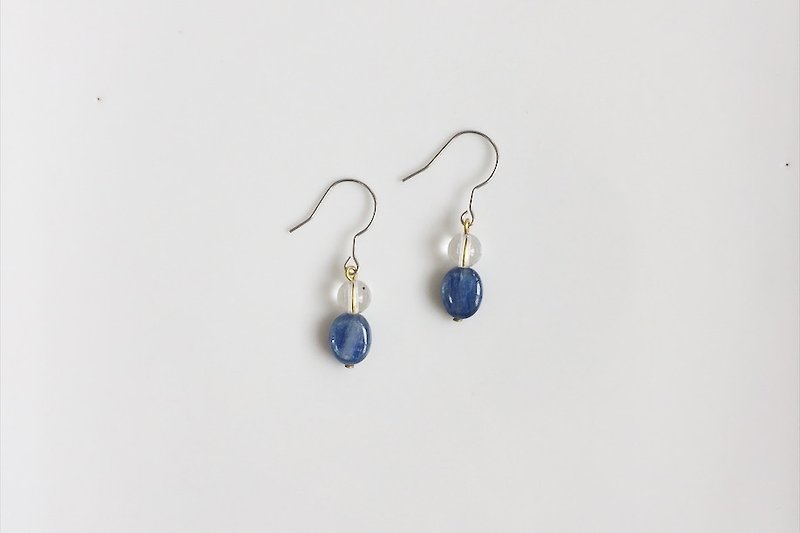 嗨 闪耀的一天 天然石造型耳环 - 耳环/耳夹 - 宝石 蓝色