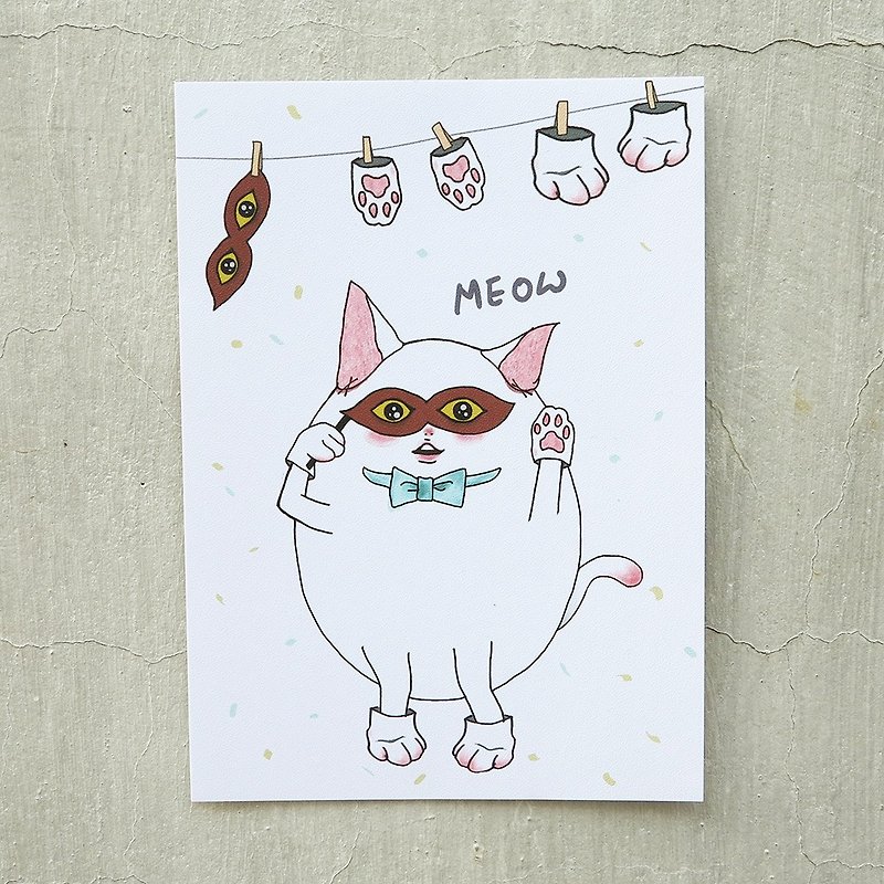 明信片 我是猫 meow - 卡片/明信片 - 纸 白色