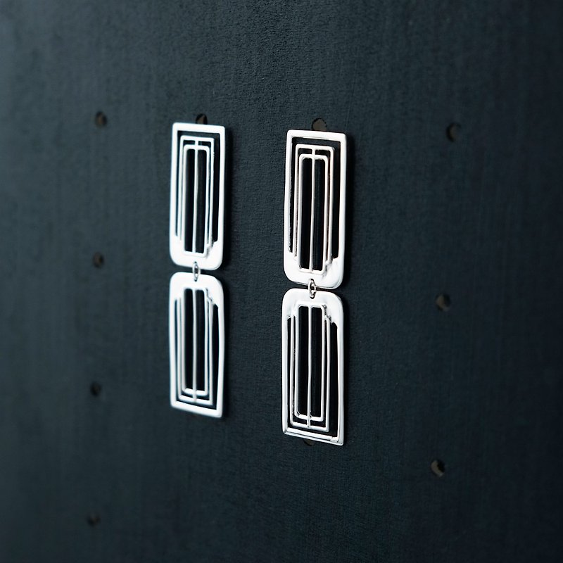 ART DECO Shanghai上海系列建筑门造型耳钉耳饰 - 耳环/耳夹 - 银 