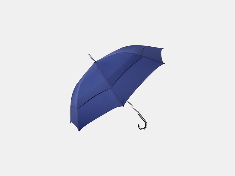 嘉云制伞 x Unipapa 双层抗风直骨伞 27寸 蓝色 - 雨伞/雨衣 - 防水材质 蓝色