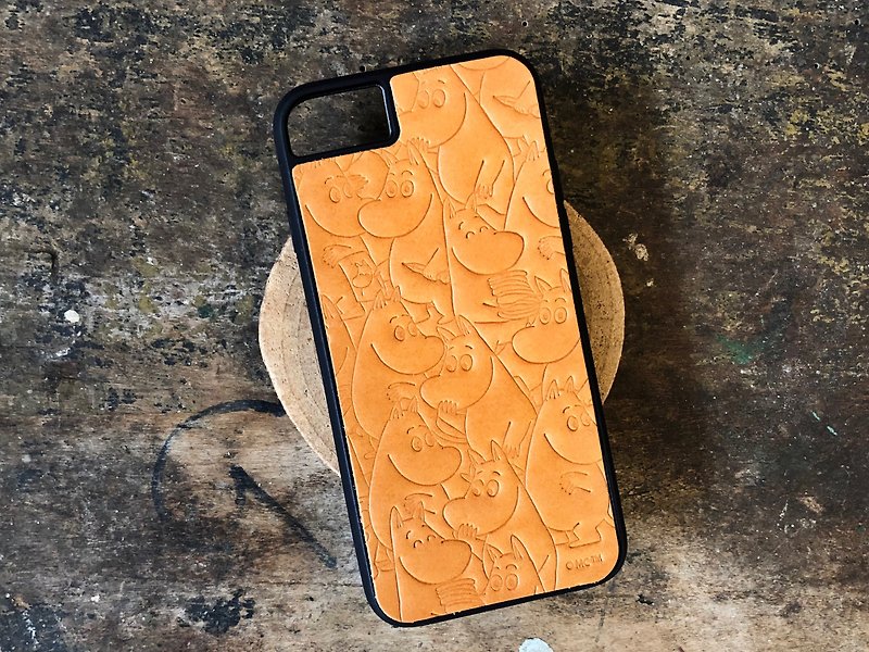 MOOMINx港产皮革 姆明 手机殻 材料包 iPhone 正式授权 噜噜米 - 皮件 - 真皮 橘色