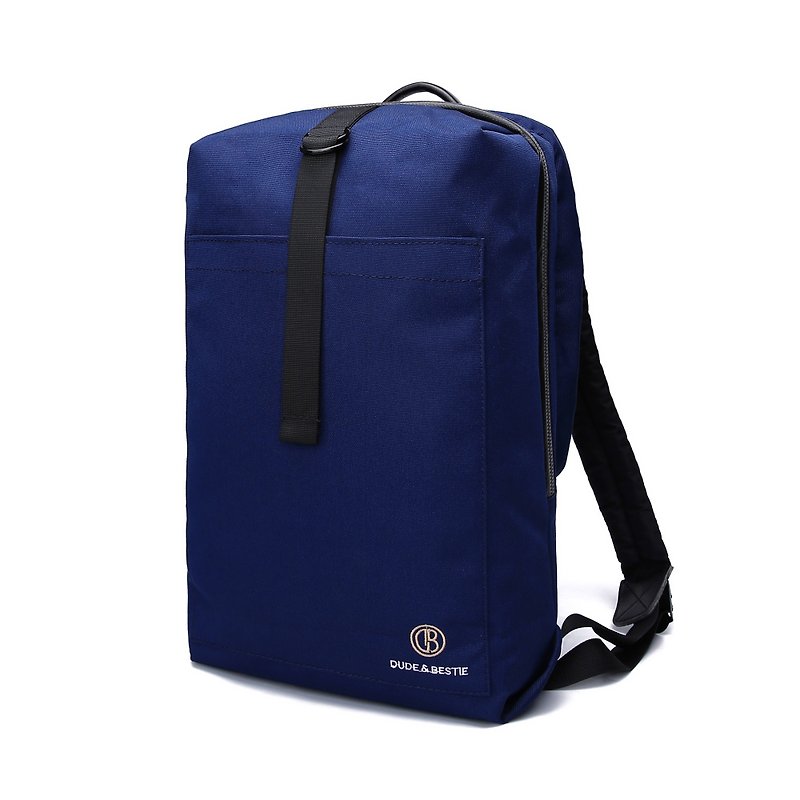 DB 四方形 简单设计 轻巧 后背包 旅行包 电脑包 - Hull 深蓝色 - 后背包/双肩包 - 尼龙 蓝色
