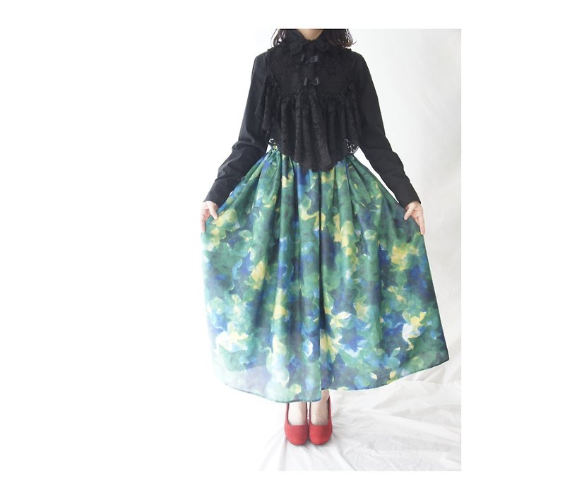 星迷彩スカート - 裙子 - 聚酯纤维 绿色