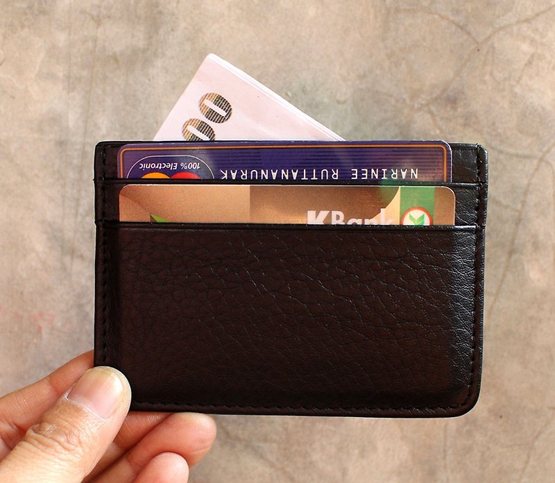 Wallet - Slim - Black (Genuine Cow Leather)  Card case / 卡包 / 钱包 / 皮包 - 皮夹/钱包 - 真皮 黑色