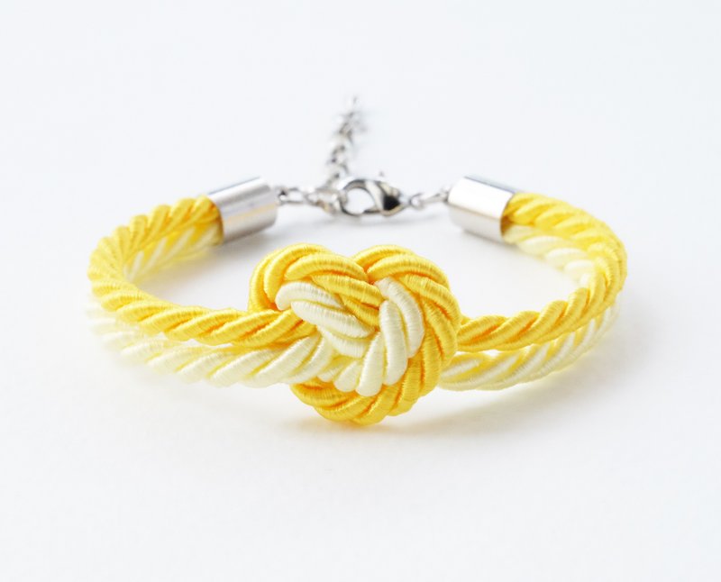 Yellow knot rope bracelet - 手链/手环 - 其他材质 黄色