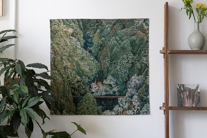 台湾山挂布 - 眠月线 70 x 68 cm - 海报/装饰画/版画 - 棉．麻 绿色