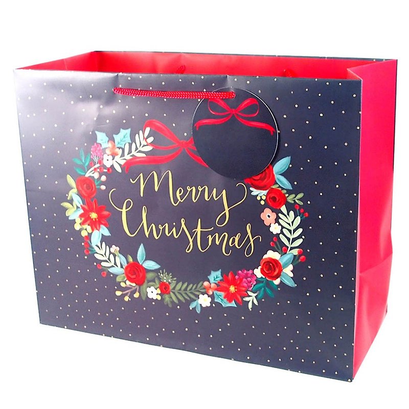 圣诞花圈 耶诞礼物袋【Hallmark-礼物袋/纸袋 圣诞节系列】 - 包装材料 - 纸 蓝色