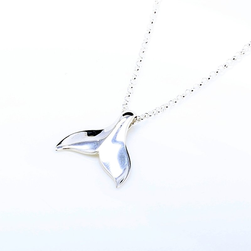 【热卖】鲸鱼 鲸鱼尾 Whale s925 纯银 项链 生日 情人节 礼物 - 项链 - 纯银 银色